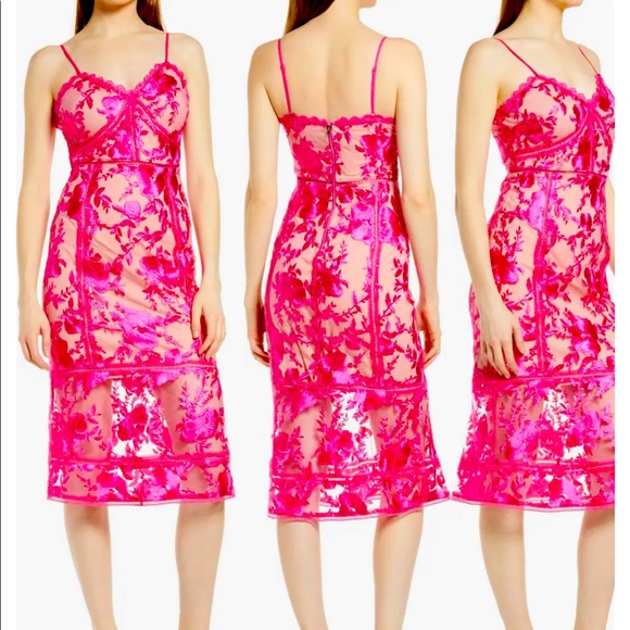 Lulus Dresses & Skirts - Lulus hot pink lace dress.